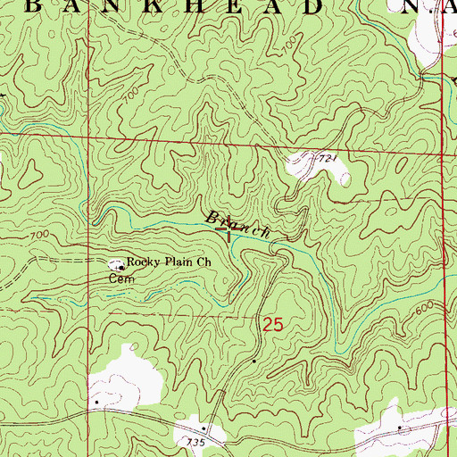 Topographic Map of Wildcat Swamp, AL