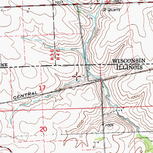 Topographic Map of Ernst Dairy, IL