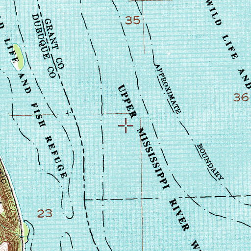 Topographic Map of Parsons Bar Post Light, IA