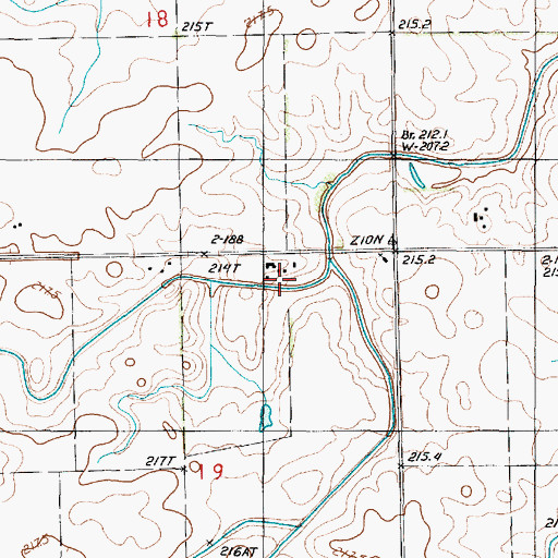 Topographic Map of Kaeb Dairy, IL