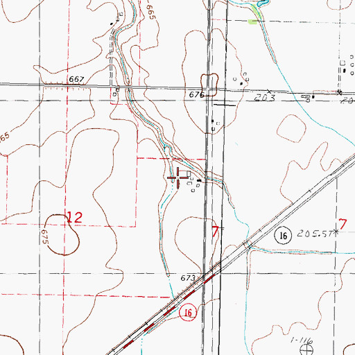Topographic Map of Lynnvue Farms, IL
