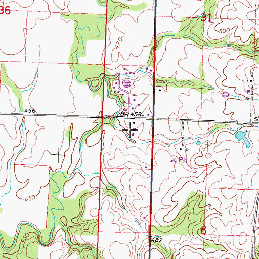 Topographic Map of Mahnken Farms, IL