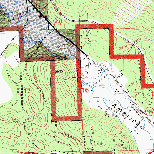 Topographic Map of Taylor Creek, CA