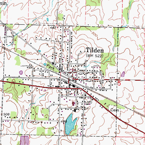 Topographic Map of Tilden Elevator, IL
