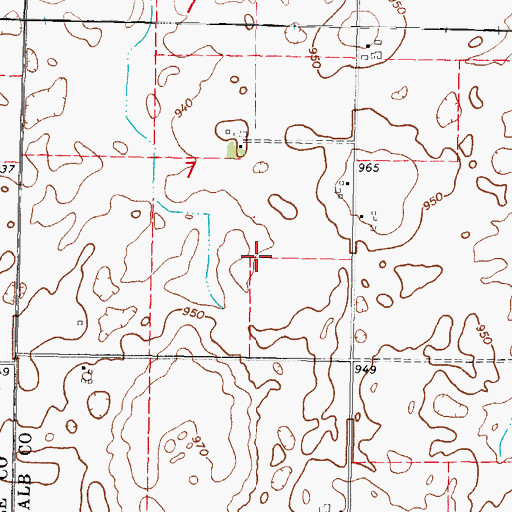 Topographic Map of Nordic Farms, IL