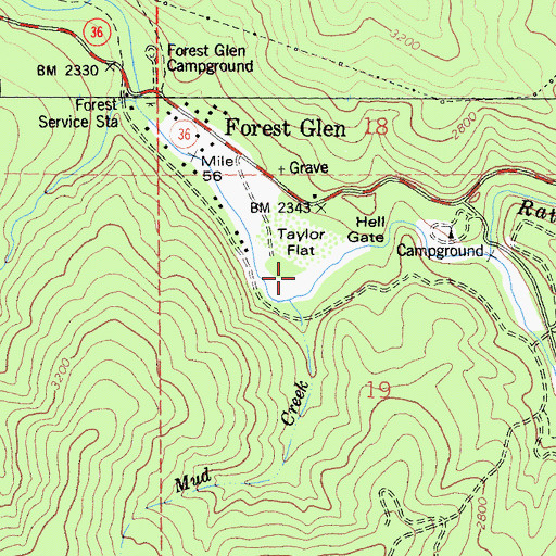 Topographic Map of Taylor Flat, CA