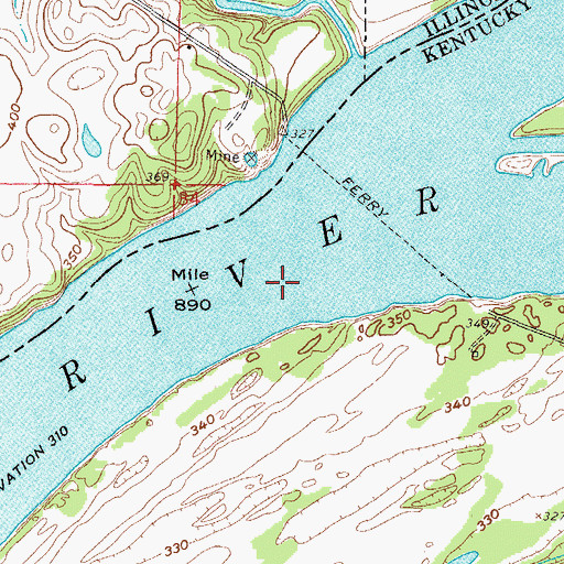 Topographic Map of Jacks Point Post Light, IL