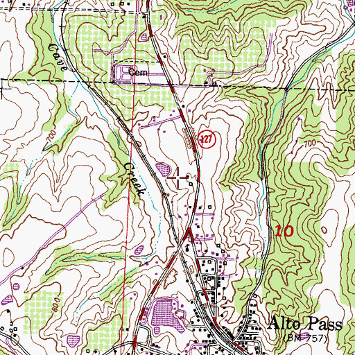 Topographic Map of Alto Vineyards, IL