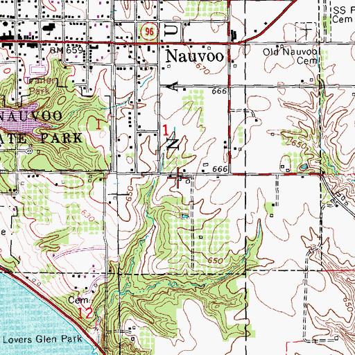 Topographic Map of Baxters Vineyard, IL