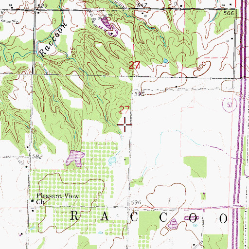 Topographic Map of Beal's Orchard, IL