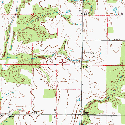 Topographic Map of Berryville Vineyards, IL