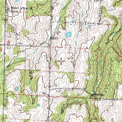 Topographic Map of Blue Sky Vineyard, IL