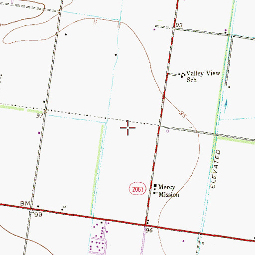 Topographic Map of Valley View Independent School District Headquarters, TX