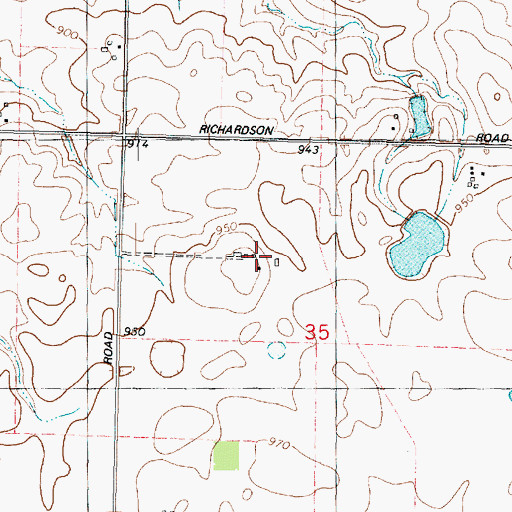 Topographic Map of Bonnell Farms, IL