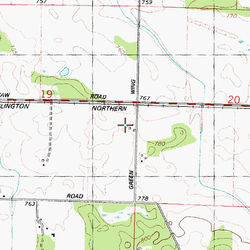Topographic Map of Setchell Farms, IL