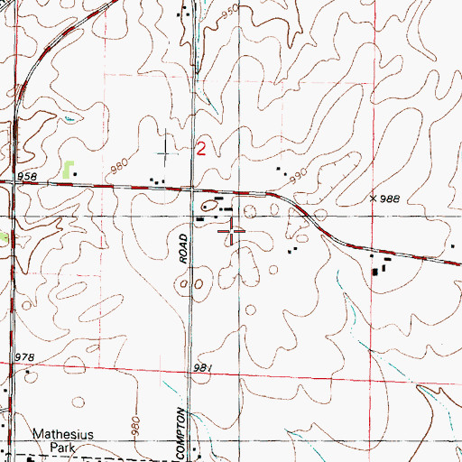 Topographic Map of Gilmore Farms, IL