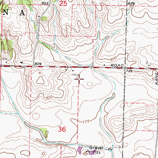 Topographic Map of Johnson Farm, IL