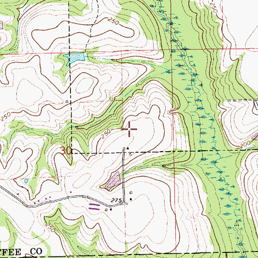 Topographic Map of Adams Cemetery, AL