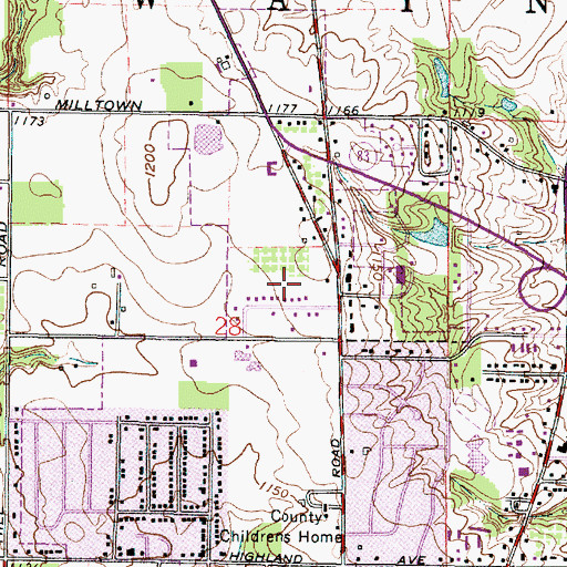 Topographic Map of Unitarian Universalist Fellowship of Wayne County, OH