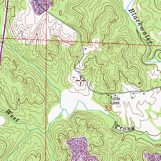 Topographic Map of Larissa (historical), AL