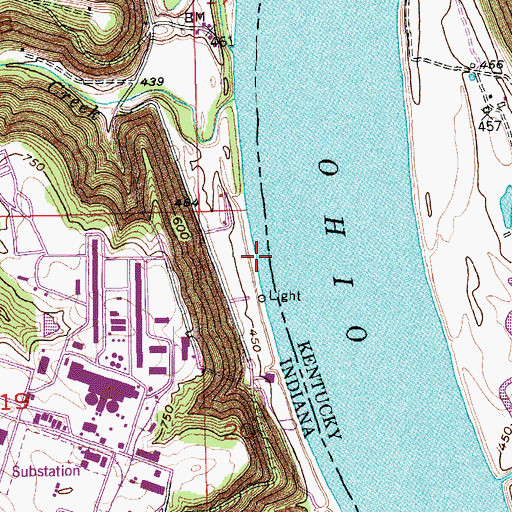 Topographic Map of King Landing, IN