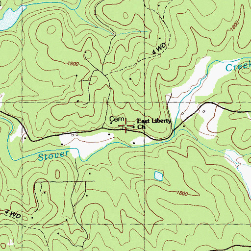 Topographic Map of East New Hope Baptist Church Cemetery, GA