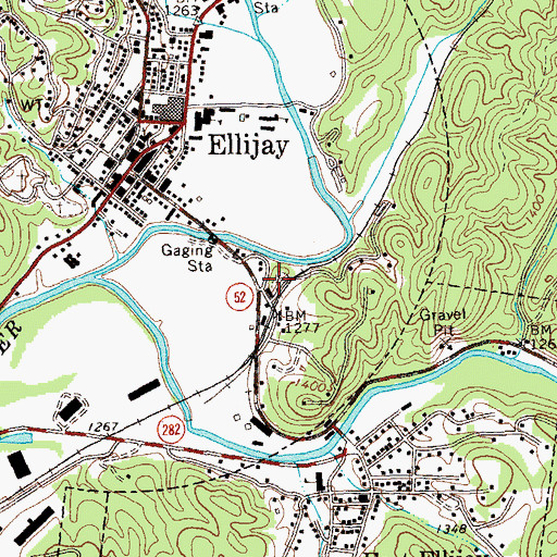 Topographic Map of Jarrett Cemetery, GA