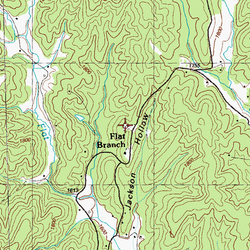 Topographic Map of Flat Branch Baptist Church Cemetery, GA