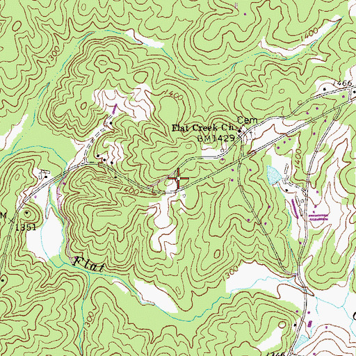 Topographic Map of Goble Family Cemetery, GA