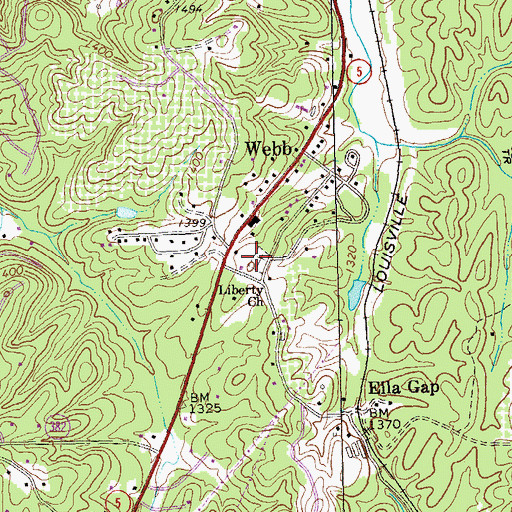 Topographic Map of Liberty Baptist Church Cemetery, GA