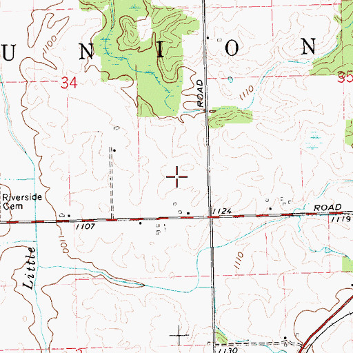 Topographic Map of Nettle Creek Township (historical), IN
