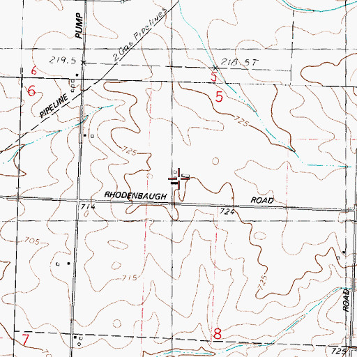 Topographic Map of Rhodenbaugh Farm, IL