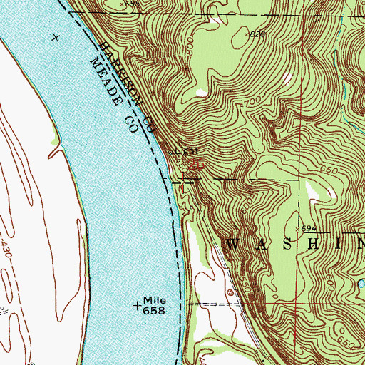 Topographic Map of Paris Landing, IN