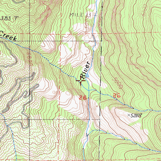 Topographic Map of Teakettle Creek, CA