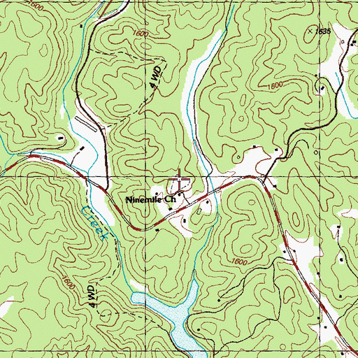 Topographic Map of Nine Mile United Methodist Church Cemetery, GA
