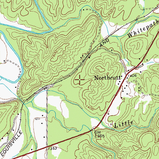 Topographic Map of Northcutt Cemetery, GA