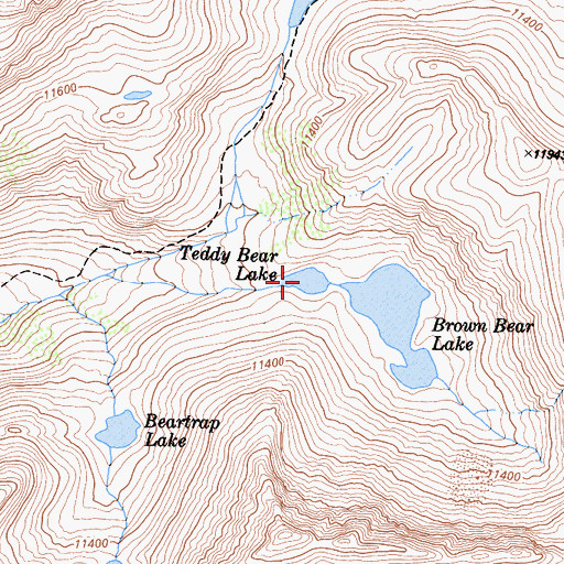 Topographic Map of Teddy Bear Lake, CA