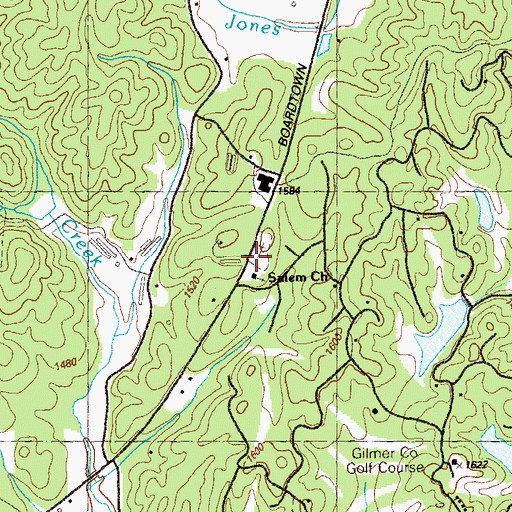 Topographic Map of Salem Baptist Church Cemetery, GA