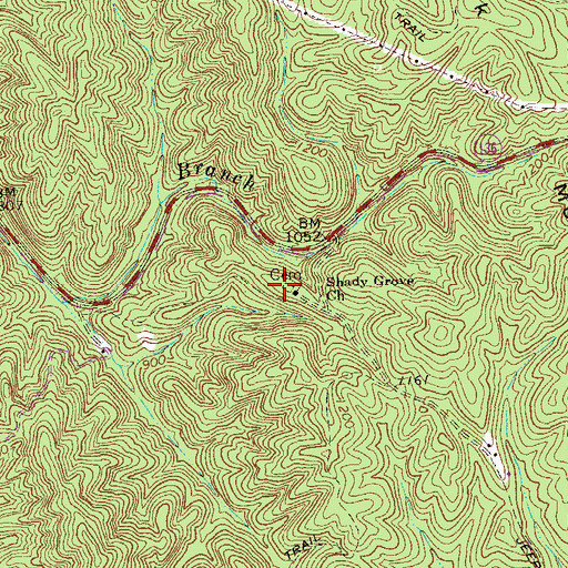 Topographic Map of Shady Grove Baptist Church Cemetery, GA