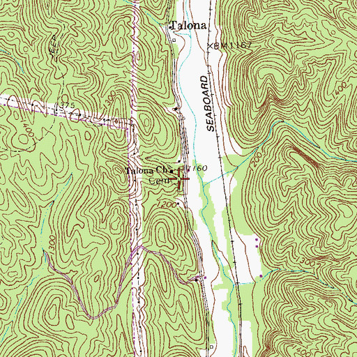 Topographic Map of Talona Baptist Church Cemetery, GA