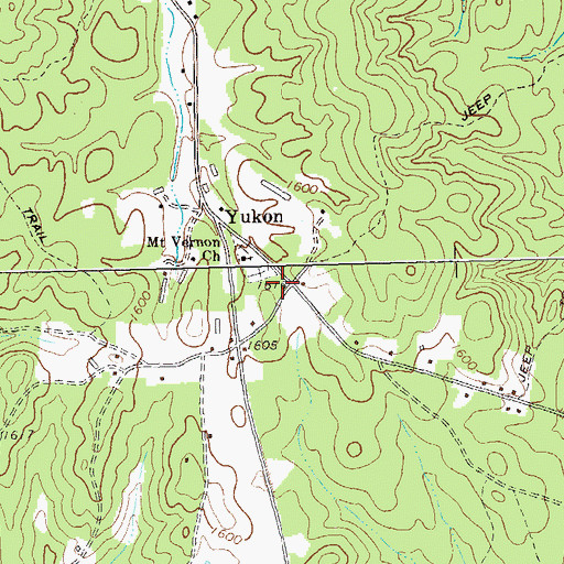 Topographic Map of Yukon Cemetery, GA