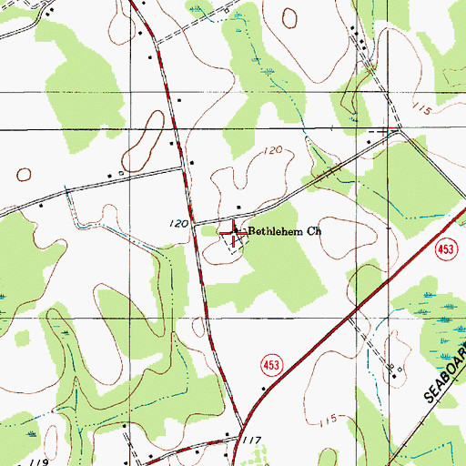Topographic Map of Bethlehem Southern Methodist Church Cemetery, SC