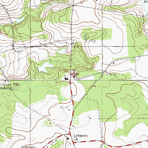 Topographic Map of Calvary Baptist Church Cemetery, SC