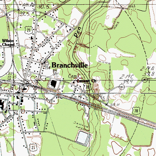 Topographic Map of Canaan Baptist Church Cemetery, SC