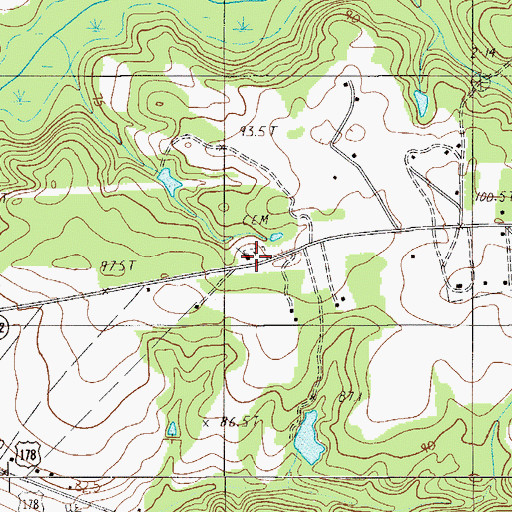 Topographic Map of Canaan United Methodist Church Cemetery, SC