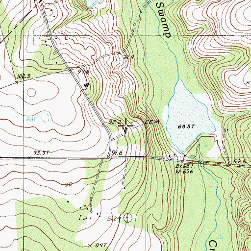 Topographic Map of Dean Swamp Baptist Cemetery, SC