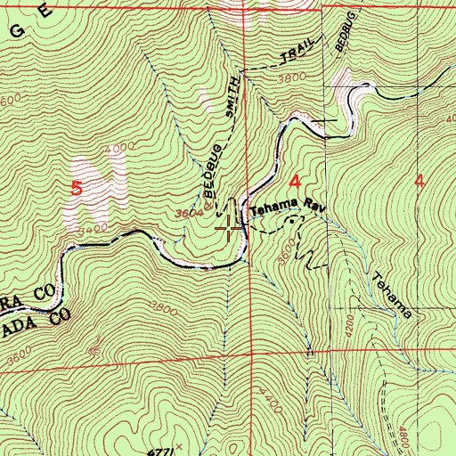 Topographic Map of Tehama Ravine, CA