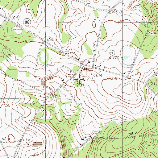 Topographic Map of Gleaton - Fogle - Corbett Family Cemetery, SC