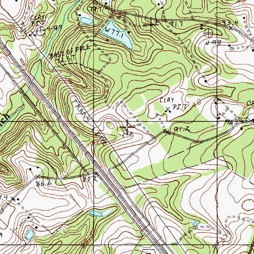Topographic Map of Hubbard Cemetery, SC