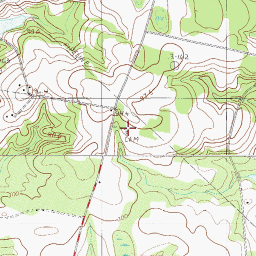 Topographic Map of Jackson Cemetery, SC
